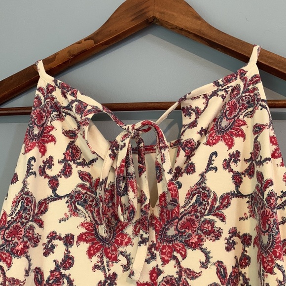 Chaps Floral Dress Size XXL NWT Full Skirt Thin Neck Straps Ties in Back - Picture 3 of 9